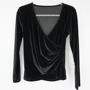 Unbranded Black Velvet Women's Long Sleeve Top Witchy Whimsigoth Romantic